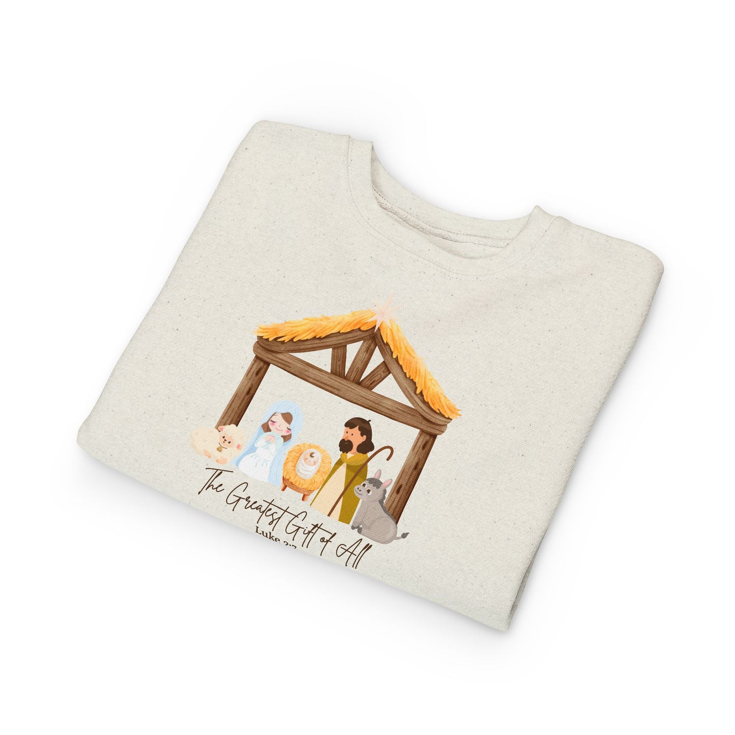 Toddler Nativity Greatest Gift of All Christmas Crewneck
