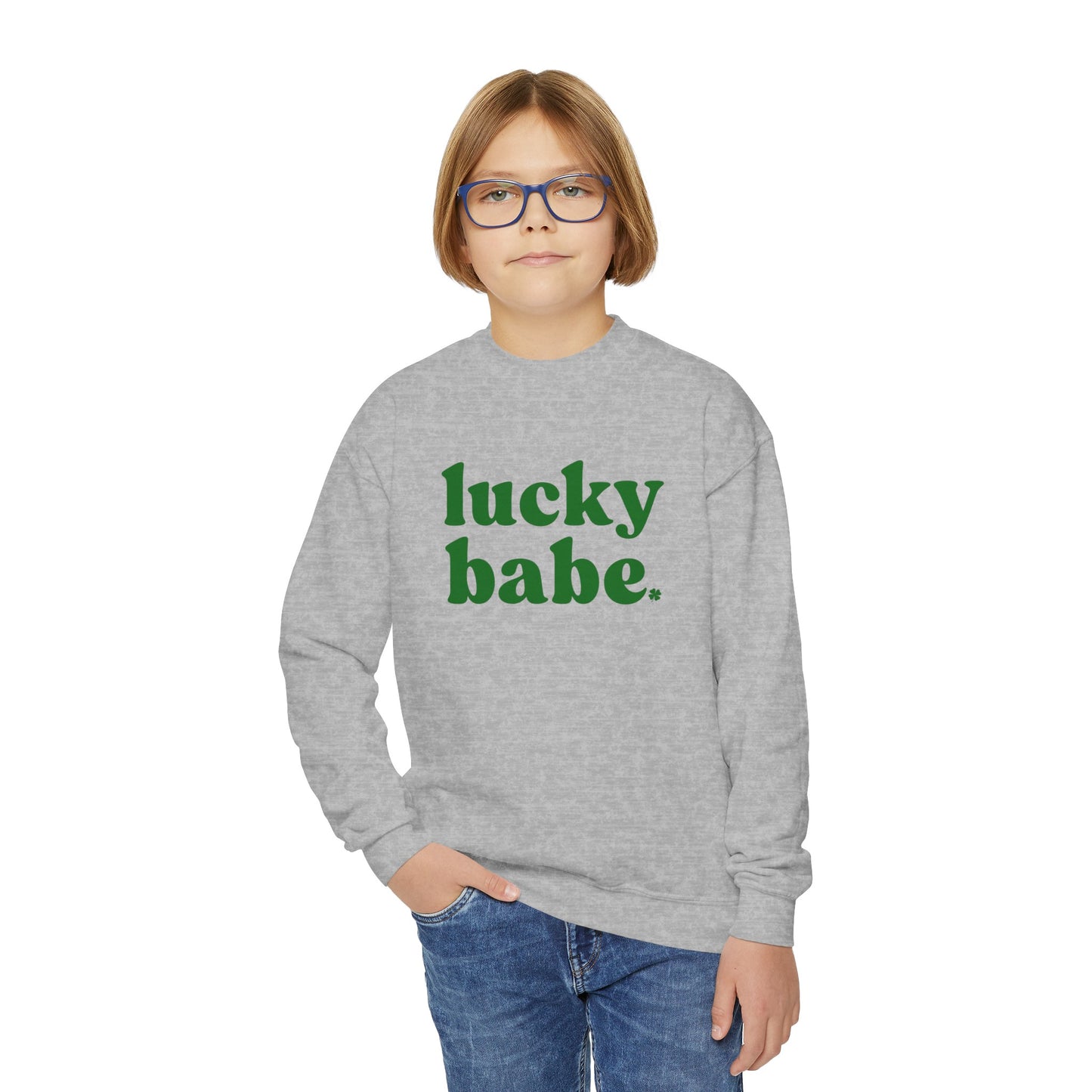 Lucky Babe Kids Sweatshirt, Cute St Patrick's Day Kids Shirt, Kids Sweatshirt, Grey Sweatshirt, White Sweatshirt