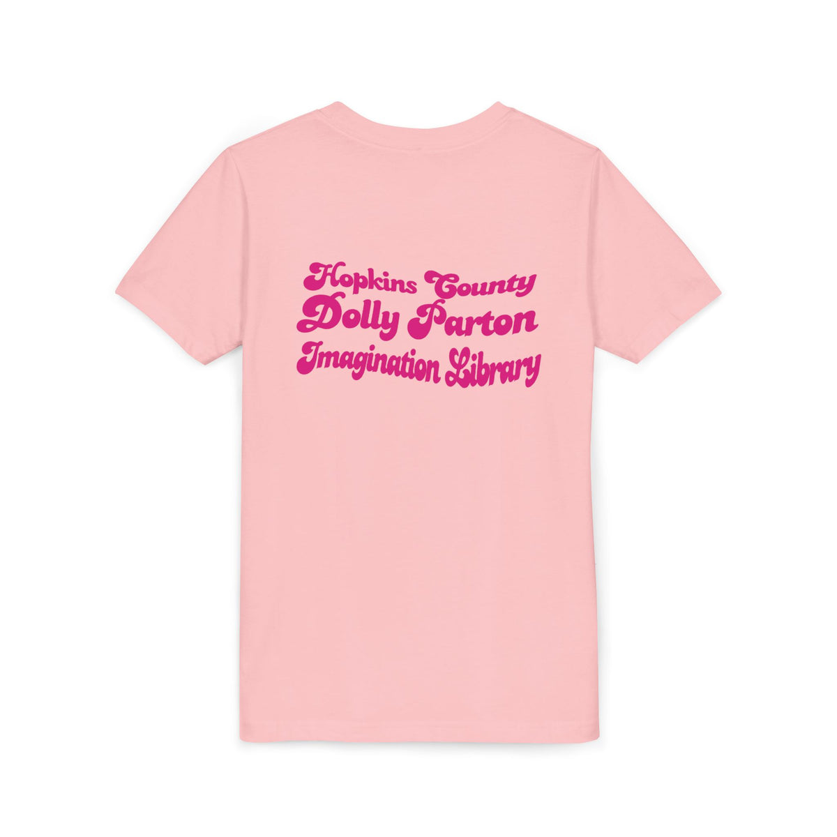 Pink Youth Tee — "What Would Dolly Read?" Dolly Parton Imagination Library Fundraising Shirt