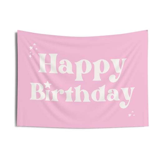 Pink Happy Birthday Banner