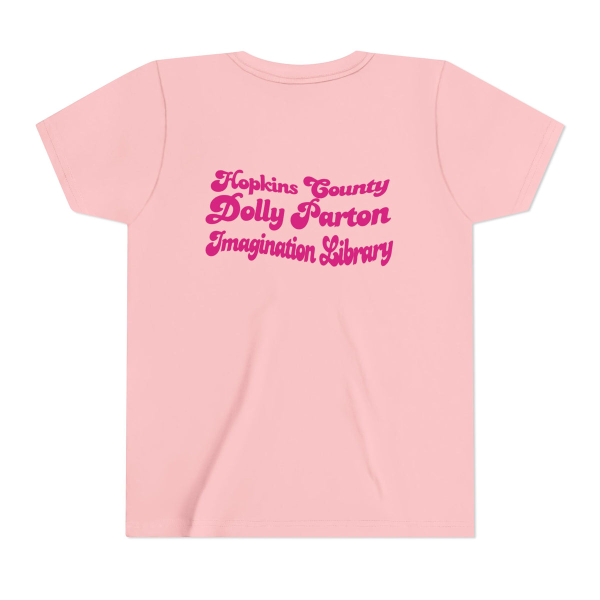 Pink Youth Tee — "What Would Dolly Read?" Dolly Parton Imagination Library Fundraising Shirt
